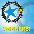 West Kentucky Star People's Choice Winners 2024 award logo with blue star on a blue background.